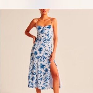 Floral Blue and White Dress